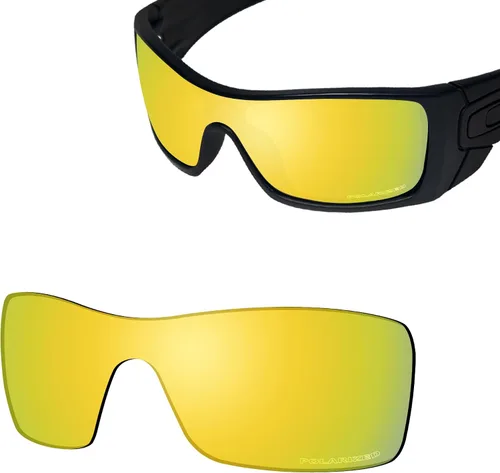 Vista 2 de SAUCER Lentes de repuesto prémium para Oakley Batwolf OO9101 Protección UV400, arañazos, ajuste preciso y claridad mejorada polarizado oro de 24