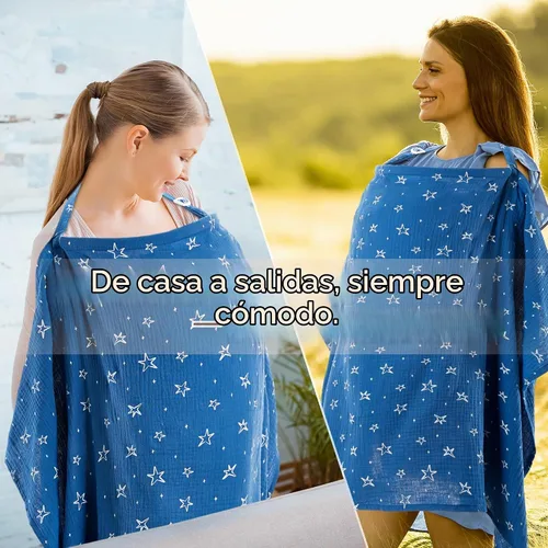 Vista 5 de Funda de lactancia de muselina para lactancia materna, funda de privacidad con aro rígido para mamá, delantal de enfermería de muselina transpirable