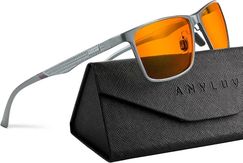 Vista 11 de ANYLUV Blue Light Glasses Men, Relieve Eyestrain and Eye Protection, Al-Mg Metal Computer Blue Light Blocking Glasses