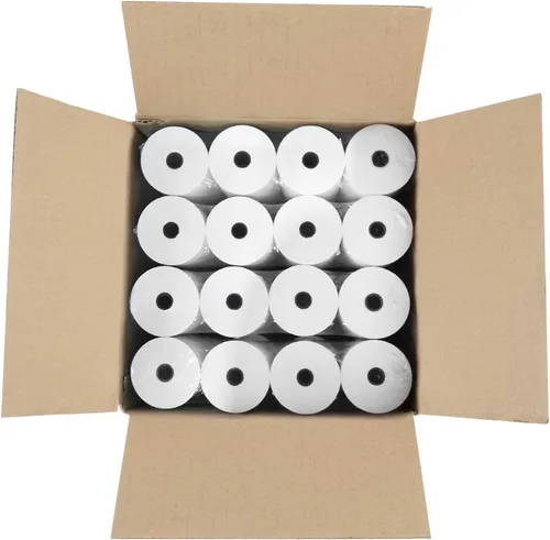 Vista 5 de MFLABEL 2 rollos de 0,6 cm x 15,2 metros de papel térmico para caja registradora, POS, Papel de recibo para tarjeta de crédito, 5 rollos