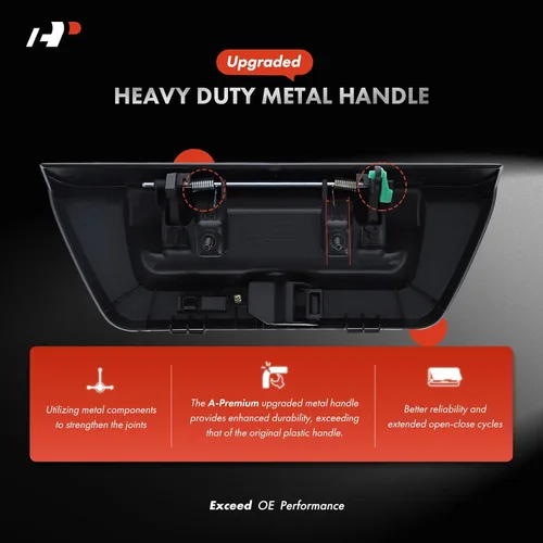 Vista 3 de A-Premium Manija de Compuerta Trasera de Metal Mejorada Manija de Pestillo de Compuerta Elevadora con Orificio para Cámara Compatible con Ford F-150
