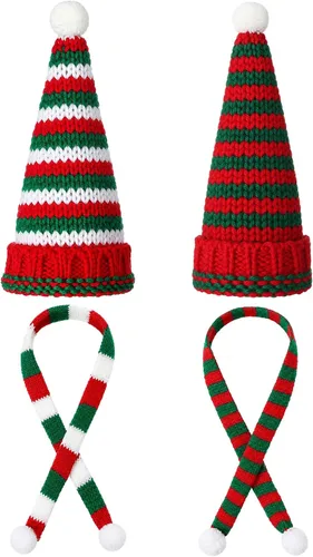 Vista 10 de Bencailor Paquete de 4 sombreros de Navidad para muñecas, color brillante