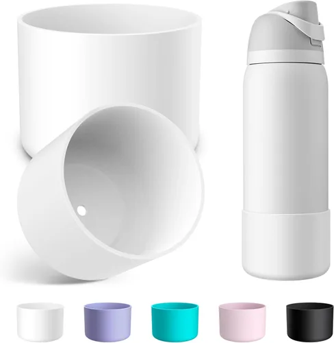 Vista 44 de 2 botas de silicona para botella de agua Owala de 24 onzas, 32 onzas, 40 onzas, funda protectora antideslizante para botellas de agua de acero