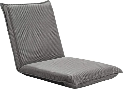 Vista 5 de BECOMFORT Silla plegable de suelo, silla de meditación ajustable de 6 Gris