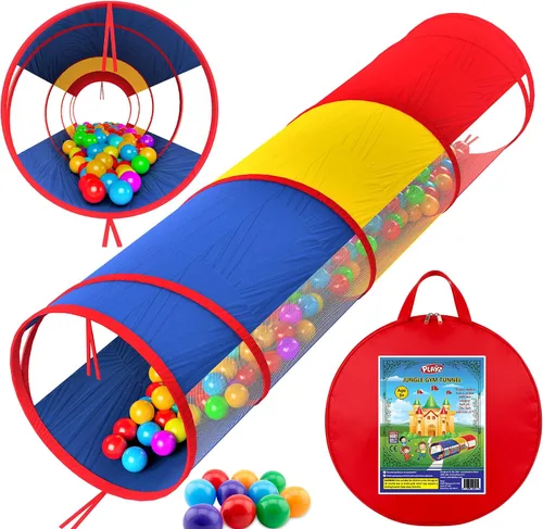 Vista 8 de Túnel de juego extragrande para niños pequeños de 1 a 3 años – Tubo de gateo emergente para bebés, actividad sensorial, juguete para niños