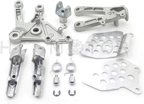 Vista 3 de MT390-007-POLISH Soporte de clavijas de pie delantero plateado compatible con CBR 600 RR 2003-2006