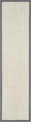 Vista 7 de Alfombra de sisal Safavieh, de color maíz y negro, tejida a mano, de la colección de fibras naturales; 5 x 8 pulgadas, NF441A, Tela, Gris / Gris