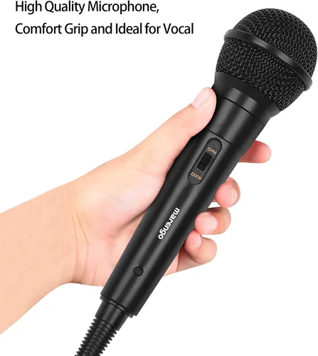 Vista 12 de Marengo Micrófono de Mano con Cable, Micrófono Vocal Dinámico Cardioide con Cable de 13 pies e Interruptor de Encendido/Apagado, Idealmente Adecuado
