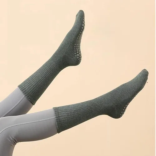 Vista 16 de Calcetines de yoga antideslizantes para mujer, pilates, barras, bailes, descalzos, 1 par