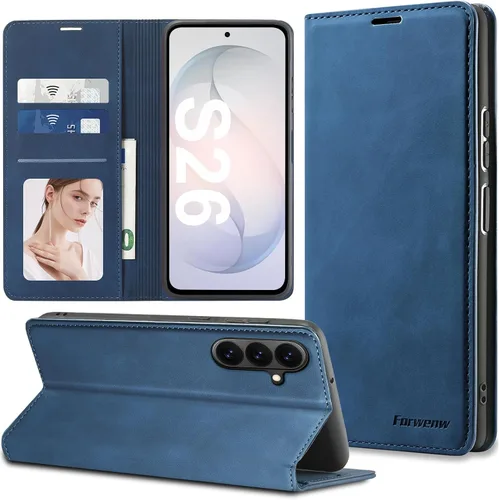 Vista 40 de Funda de piel con tapa para Samsung Galaxy Z Flip 3, con protección de bisagra, delgada y magnética tipo cartera [1 tarjetero], funda protectora a