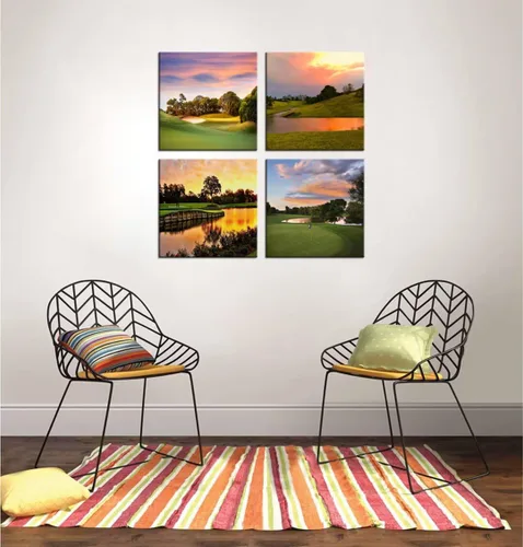 Vista 3 de Pankila Imágenes artísticas para pared de campo de golf, póster en lienzo impreso de golf de Estados Unidos, decoración de pared para sala de estar