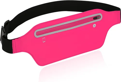 Vista 11 de Riñoneras para mujer, riñonera impermeable para hombres, cinturón ajustable para correr, cinturón de bolsillo delgado y expandible, soporte