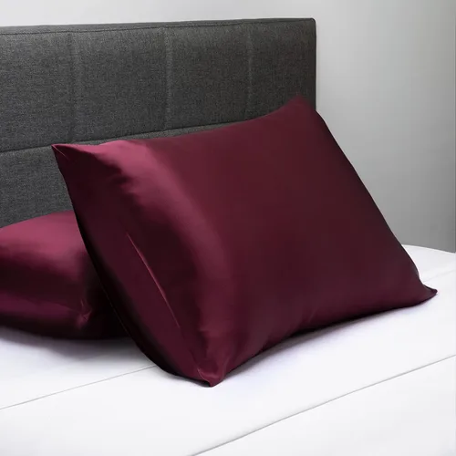 Vista 5 de Fishers Finery Funda de almohada de seda de morera 100% pura de 25mm (Rojo King)
