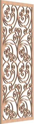 Vista 167 de 9 3/8"W x 24 3/8"H x 1/4"T Marilla Decorativos Paneles de Pared de Madera Calado, Abedul