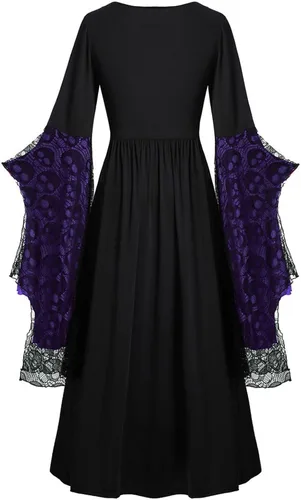 Vista 2 de Renaissance Dress Women Plus Size Fairy Gothic Dress with Corset Victorian Ball Gown Renn Faire Medieval Costume