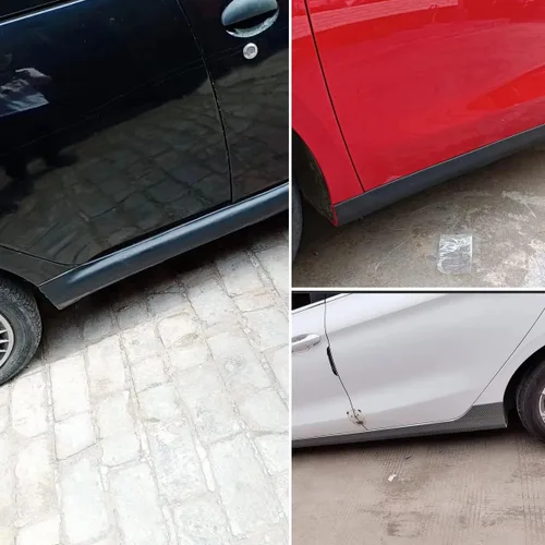 Vista 4 de muekzru Faldas laterales universales de 8.2 pies x 3.15 pulgadas para autos, faldas laterales universales de goma antiarañazos, protectores