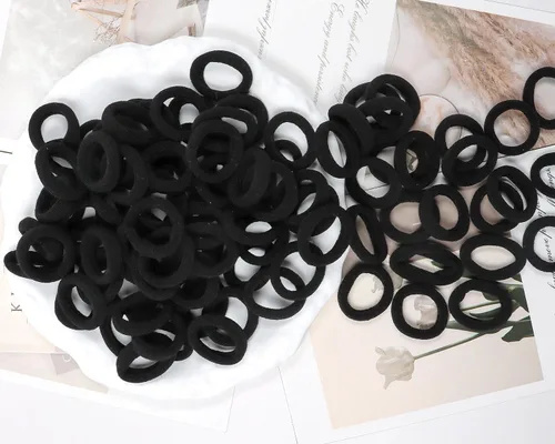 Vista 7 de 120 gomas elásticas para bebés, gomas para el pelo de algodón para niñas y niños, pequeñas bandas elásticas sin costuras para coletas, multicolor