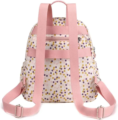 Vista 9 de Tanweibago Mini mochilas de nailon para mujer, mochilas pequeñas de 11L para mujer, mochila ligera casual para mujer, mochila de viaje de compras