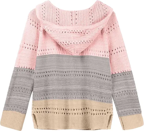 Vista 3 de SNKSDGM Sudaderas ligeras de gran tamaño con cremallera completa para mujer, cómodas, cuello alto, túnica de moda con capucha