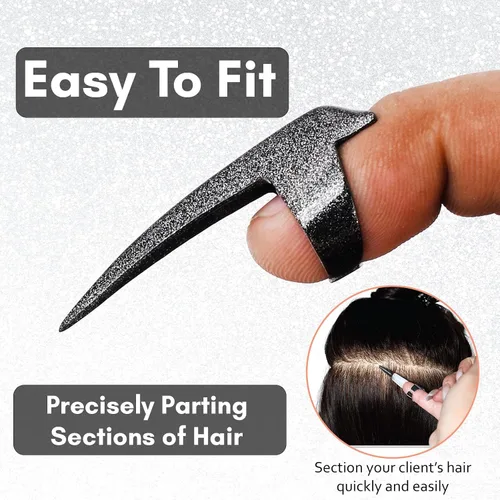 Vista 5 de Anillos Profesionales para Seccionar Cabello - Herramientas de Trenzado de Acero Inoxidable para Rastas, Pelucas, Rizado, Tejido, Balayage e