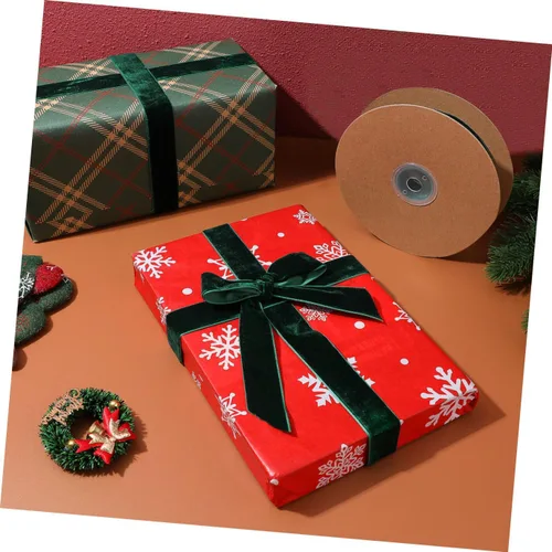 Vista 8 de Ciieeo 1 rollo de cintas de terciopelo vintage de Navidad de 1.0 in, cinta de terciopelo para Navidad