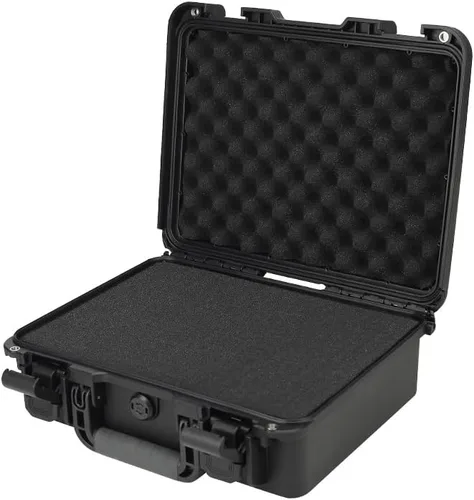 Vista 6 de Funda rígida resistente de 14 a 16 a 17 pulgadas con inserto de espuma personalizable (funda, negro, 14.3 x 12.2 x 6.9 pulgadas)