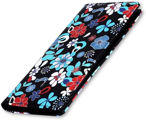 Vista 34 de HUA ANGEL Billetera ultra delgada para mujer, con bloqueo RFID, tarjetero de crédito, plegable, largo, hebilla magnética, billete para mujer, Owl