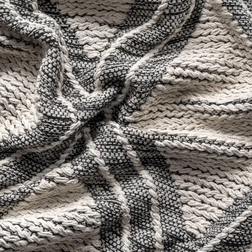 Vista 6 de nuLOOM Amada - Alfombra de algodón con textura de diamantes tejidos a mano, 5 x 8, marfil