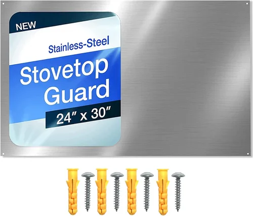 Vista 8 de CALPALMY Panel de protección contra salpicaduras de metal de 30 x 18 pulgadas para estufa – Lámina de protección contra salpicaduras de metal