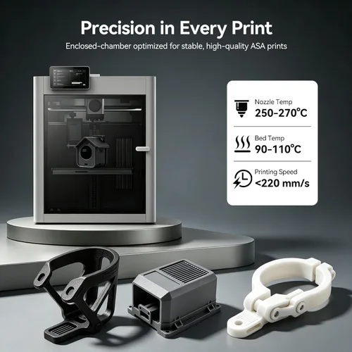 Vista 6 de Kingroon ASA Filamento de 0.07 in 2.2 lbs Negro, resistente a los rayos UV y resistente a la intemperie 3D Filamento de impresora 3D con alta 1 kg