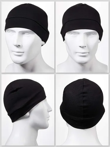 Vista 4 de Syhood 4 gorras de calavera para hombre, gorro de algodón suave, gorro elástico para casco, multifuncional, para hombres y mujeres