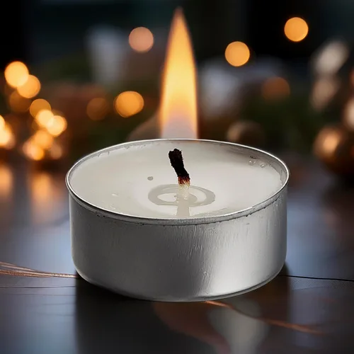 Vista 4 de Ohr Candles Velas Tealight – Paquete de 25 velas de té – Velas blancas sin perfume – 3 horas de tiempo de combustión