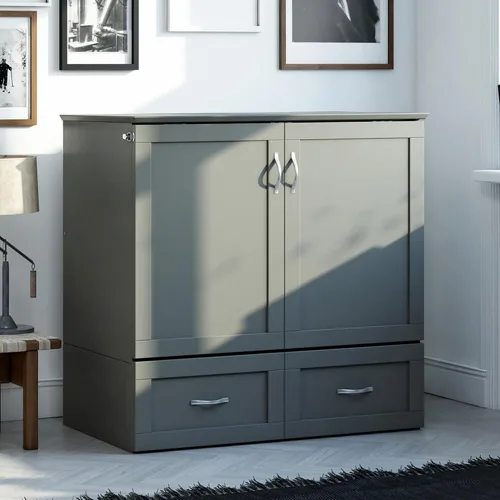 Vista 4 de AFI, Hamilton Twin XL Murphy - Cómoda de cama con colchón y cajón de 6 pulgadas, color gris