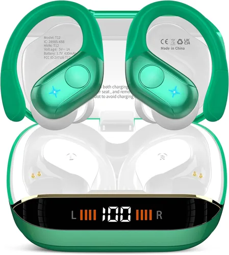 Vista 12 de Ltinist Auriculares inalámbricos, auriculares Bluetooth 5.4 deportivos de 75 horas, auriculares Bluetooth 2026, graves profundos sobre los oídos