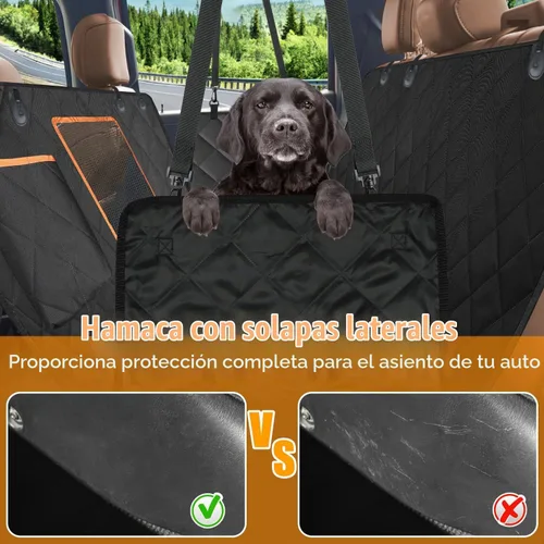 Vista 6 de Kytely Funda de asiento de coche para perro, tamaño XL, funda de asiento de perro resistente para asiento trasero, hamaca antideslizante 100% Negro