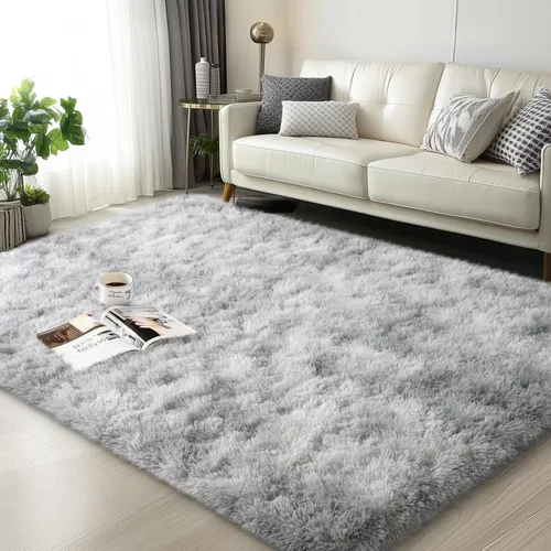 Vista 12 de Mugorn - Alfombras suaves y esponjosas de 2 x 3 pies para el hogar, alfombra pequeña con 4 mallas antideslizantes, color negro, 2 x 3 pies