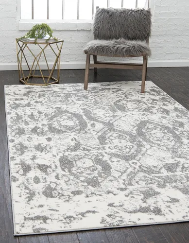 Vista 19 de Unique Loom - Alfombra estilo tradicional de Rosso Collection, Polipropileno, Gris Claro