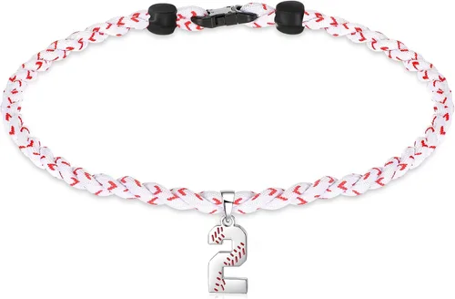Vista 10 de Glenmal Collar de béisbol para niños, de acero inoxidable, dije de titanio, trenzado, deportivo, regalo de béisbol para hombres y niños, 20 pulgadas