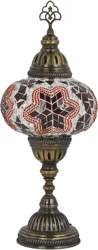 Vista 7 de Lámpara turca de mesa de mosaico para el hogar, lámpara marroquí turca con base de bronce, lámpara de noche Tiffany hecha a mano Lámpara de noche