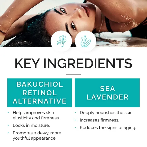 Vista 5 de Suero renovador para la piel con lavanda marina y bakuchiol, antienvejecimiento, reafirmante y suavizante, suero facial para líneas finas y arrugas