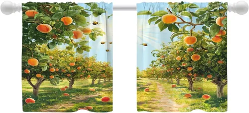 Vista 58 de Shrahala Cortinas republicanas de elefante americano para ventanas de cocina, paneles de cortina de ventana de poliéster multicapa con rayas rojas