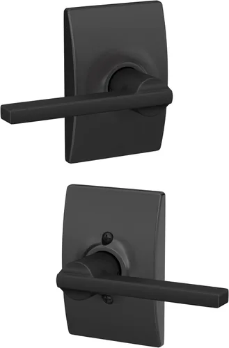 Vista 65 de Schlage F51A LAT 716 Latitude - Manija de puerta con bloqueo de entrada con llave, en acabado de bronce envejecido
