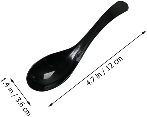 Vista 6 de Hemoton Cucharas de sopa desechables para llevar de 9.44 pulgadas, cucharas de sopa asiáticas de plástico resistente para servir sopas de fideos