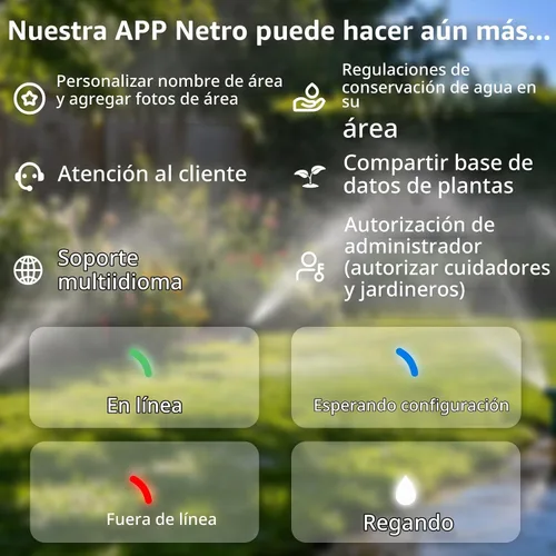 Vista 8 de Netro Controlador inteligente de rociadores Spark de 8 zonas Botones