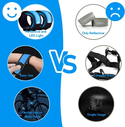 Vista 5 de esonstyle 6 PCS LED Glow Bracelets, Night Safety Light Up Bracelets for Kids - Glow in The Dark Party Favors for Halloween, Christmas, Concerts