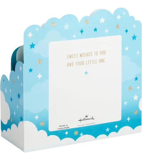 Vista 2 de Hallmark Paper Wonder - Tarjeta desplegable para bebé niño (globos azules) para baby showers, nuevos padres, felicitaciones