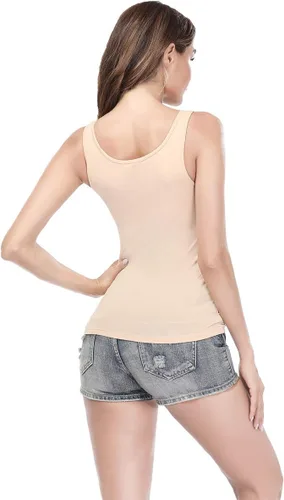 Vista 2 de Camisolas para mujer con brasier integrado, camiseta básica de yoga, camiseta sin mangas acolchada (S-3XL)