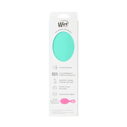 Vista 13 de Wet Brush Cepillo desenredante original, exclusivo de Amazon, color aguamarina, cerdas IntelliFlex ultrasuaves, cepillo desenredante que se desliza