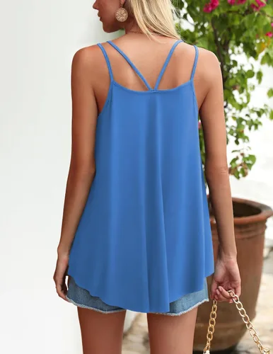 Vista 4 de Zeagoo - Camiseta sin mangas para mujer, cuello en V, informal, sexy