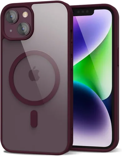 Vista 212 de oakxco Funda magnética transparente compatible con Magsafe, bonita funda delgada y transparente de poliuretano termoplástico no amarillenta, carcasa